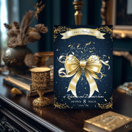 ゴールデンボウ誕生日 | エレガントお祝い 招待状