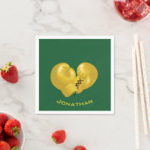 ゴールデンボクシング手袋デザイン紙ナプキンス スタンダードカクテルナプキン (インサイチュ)