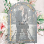 ゴールデンボタニカルアーチフェイクュヴェルムフォト結婚ズ 招待状