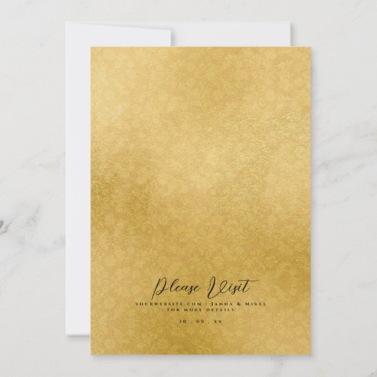 ゴールデンボホフローラシック秋オールインワン結婚ズアイ 招待状 (裏面)