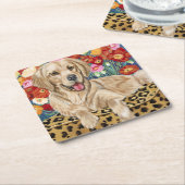 ゴールデンボーイレトリバー スクエアペーパーコースター (アングル)