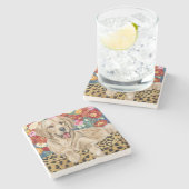 ゴールデンボーイレトリバー ストーンコースター (横)