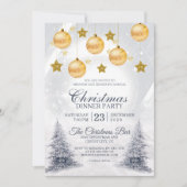 ゴールデンボーブルクリスマス企業のホリデーパーティー 招待状 (正面)