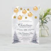 ゴールデンボーブルクリスマス企業のホリデーパーティー 招待状 (スタンド正面)