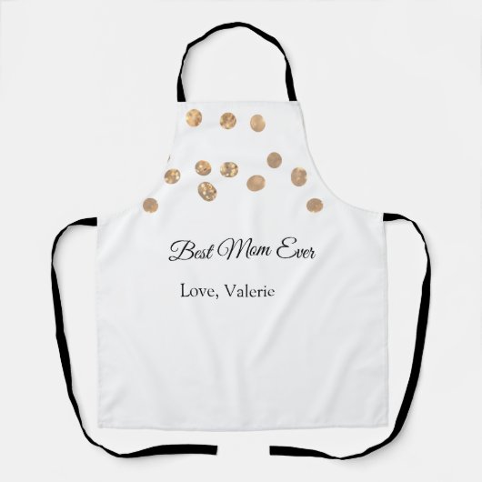 ゴールデンボール最高のグリッターママは常に名前の母親を追加 エプロン (正面)