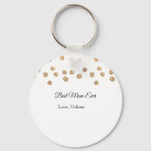 ゴールデンボール最高のグリッターママは常に名前の母親を追加 キーホルダー (裏面)