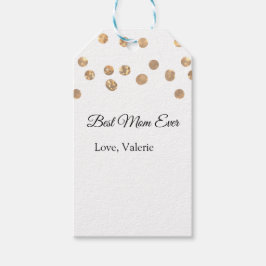 ゴールデンボール最高のグリッターママは常に名前の母親を追加 ギフトタグ