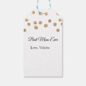 ゴールデンボール最高のグリッターママは常に名前の母親を追加 ギフトタグ (裏面)