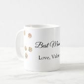 ゴールデンボール最高のグリッターママは常に名前の母親を追加 コーヒーマグカップ (正面左)