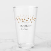 ゴールデンボール最高のグリッターママは常に名前の母親を追加 タンブラーグラス (裏面)