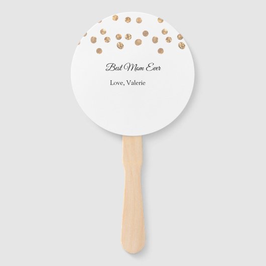 ゴールデンボール最高のグリッターママは常に名前の母親を追加 ハンドファン (正面)