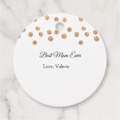 ゴールデンボール最高のグリッターママは常に名前の母親を追加 フェイバータグ (裏面)