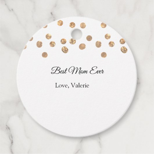 ゴールデンボール最高のグリッターママは常に名前の母親を追加 フェイバータグ (正面)
