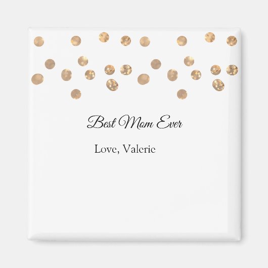 ゴールデンボール最高のグリッターママは常に名前の母親を追加 マグネット (正面)