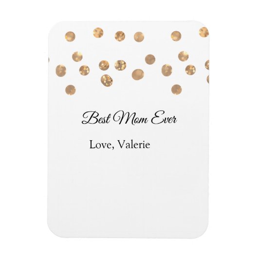 ゴールデンボール最高のグリッターママは常に名前の母親を追加 マグネット (縦)