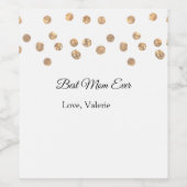 ゴールデンボール最高のグリッターママは常に名前の母親を追加 ワインラベル (シングルラベル)