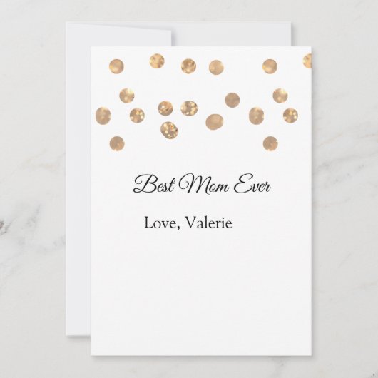 ゴールデンボール最高のグリッターママは常に名前の母親を追加 招待状 (正面)