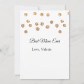 ゴールデンボール最高のグリッターママは常に名前の母親を追加 招待状 (裏面)