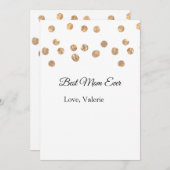 ゴールデンボール最高のグリッターママは常に名前の母親を追加 招待状 (正面/裏面)