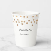 ゴールデンボール最高のグリッターママは常に名前の母親を追加 紙コップ (裏面)