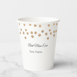 ゴールデンボール最高のグリッターママは常に名前の母親を追加 紙コップ