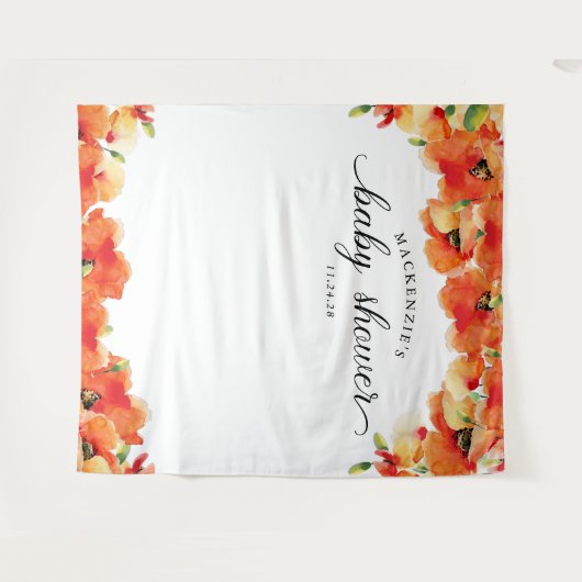 ゴールデンポピーの赤ちゃんシャワー タペストリー (正面(横))