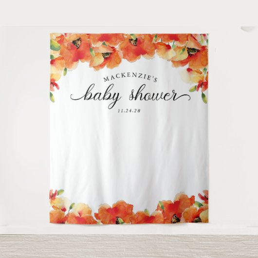 ゴールデンポピーの赤ちゃんシャワー タペストリー (正面)