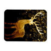 ゴールデンポリゴンの幾何学的なシカ マグネット (横)