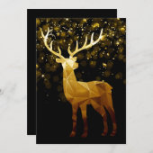 ゴールデンポリゴン幾何学的な鹿 シーズンカード (正面/裏面)