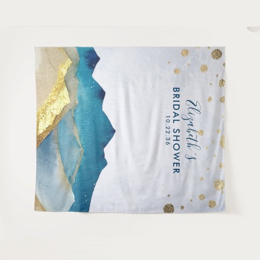 ゴールデンマウンテンブライダルシャワーフォトブース背景 タペストリー (正面(横))