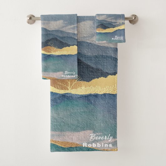 ゴールデンマウンパーソナライズされたト バスタオルセット (インサイチュ)