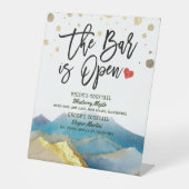 ゴールデンマウン結婚テンのバーは飲み物メニューを開いている 台座サイン (正面)