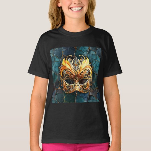 ゴールデンマスクオレンジ色の羽 Tシャツ (正面)