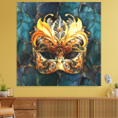 ゴールデンマスクオンティール（緑がかった色）ベインズバックグラウンド キャンバスプリント (インサイチュ (リビング))