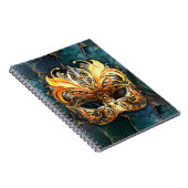 ゴールデンマスクオンティール（緑がかった色）ベインズバックグラウンド ノートブック (右側)