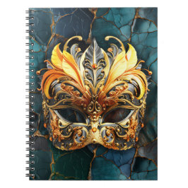 ゴールデンマスクオンティール(緑がかった色)ベインズバックグラウンド ノートブック