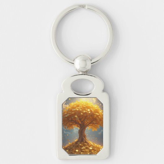 ゴールデンマネーツリー金ゴールドコイン キーホルダー (正面)