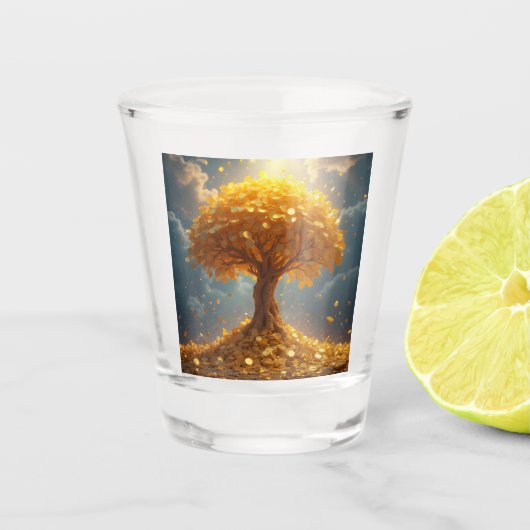 ゴールデンマネーツリー金ゴールドコイン ショットグラス (正面)