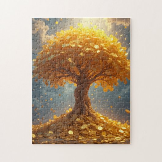 ゴールデンマネーツリー金ゴールドコイン ジグソーパズル (縦)