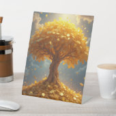 ゴールデンマネーツリー金ゴールドコイン 台座サイン (インサイチュ)