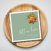 ゴールデンマリゴールドモダンエレガンス結婚ズ スタンダードカクテルナプキン