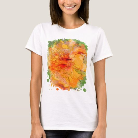 ゴールデンマリゴールド水彩 Tシャツ (正面)