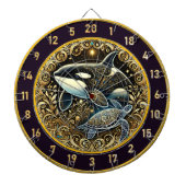 ゴールデンマリンライフキラーホエールアート ダーツボード (正面)