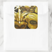 ゴールデンマルディグラスマスクステッカー スクエアシール (バッグ)