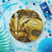 ゴールデンマルディグラスマスク紙プレート ペーパープレート (パーティー)