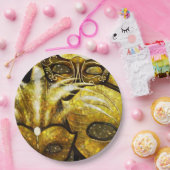 ゴールデンマルディグラスマスク紙プレート ペーパープレート (パーティー)