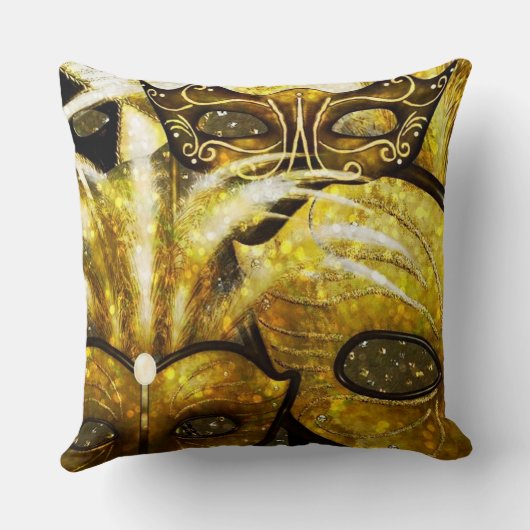 ゴールデンマルディグラスマスク装飾用クッション クッション (裏面)