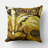 ゴールデンマルディグラスマスク装飾用クッション クッション (正面)