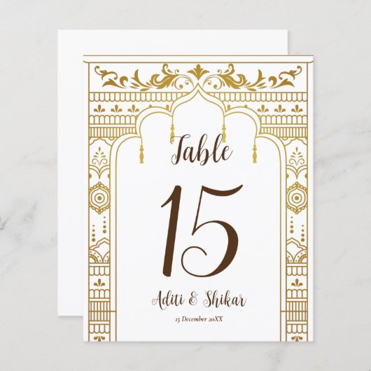 ゴールデンマンダップテーブル番号（カップルの名前） (正面/裏面)