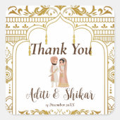 ゴールデンマンダプインディアン縁どデザイン スクエアシール (正面)